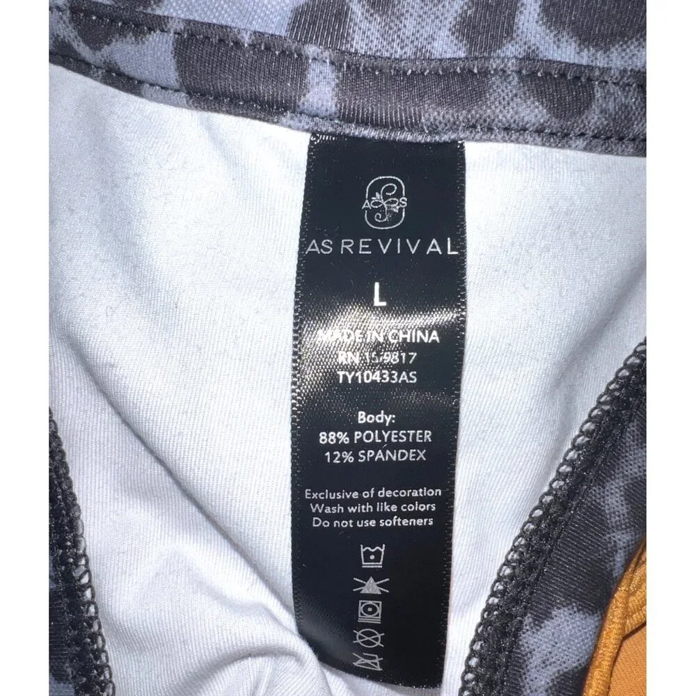 New Leopard Print Racerback Tank Top By As Revival Large - Picture 3 of 3